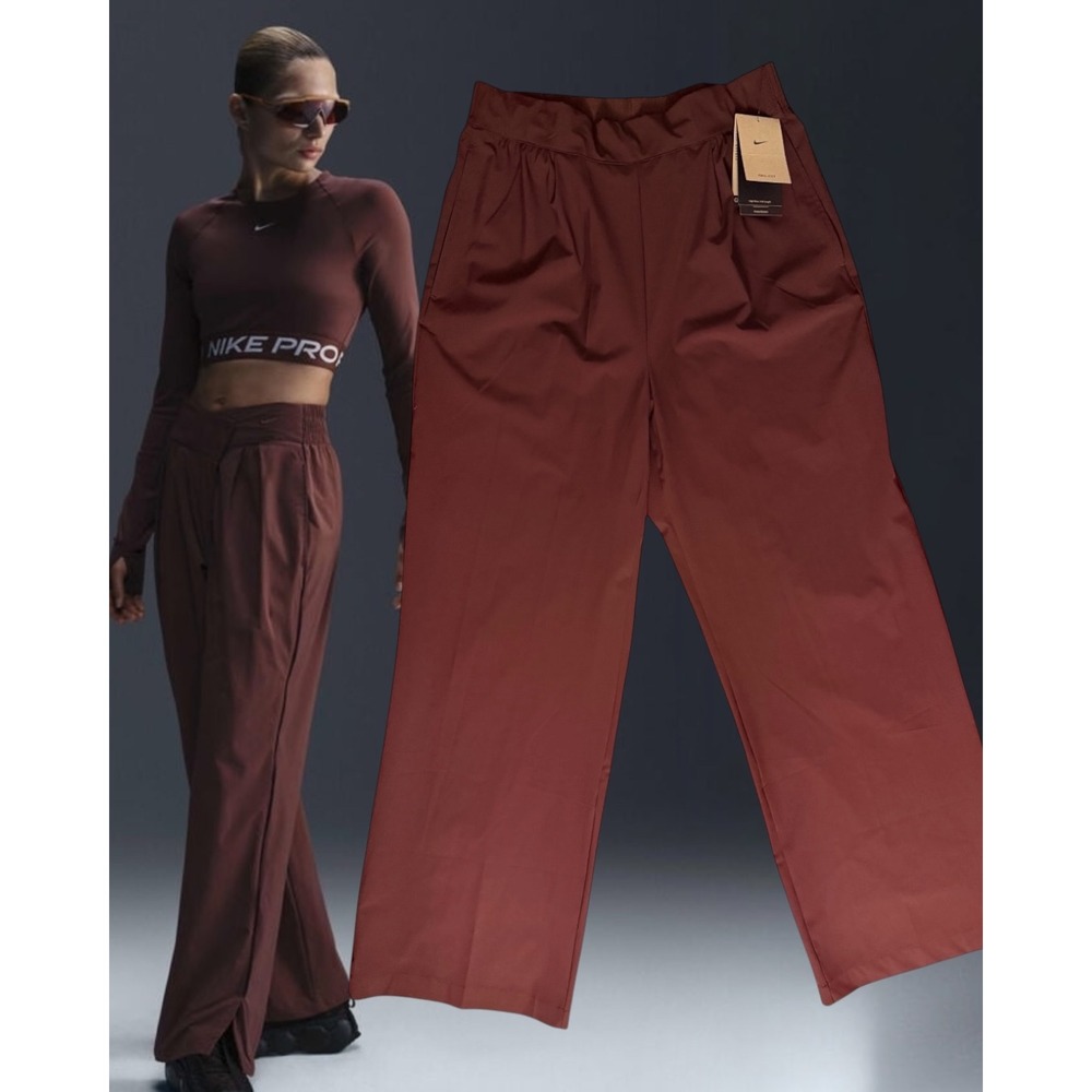 Nike Zenvy Dri-FIT High-Waisted Wide-Leg Pants Dark Pony Medium